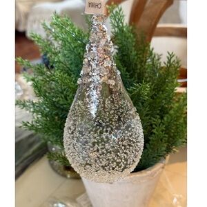 Balsam Hill Nordic Frost glass Christmas  Ornament 6”